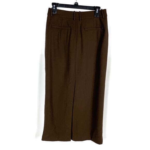 GRLFRND The Trouser Skirt Midi Ganache Brown Pockets High Rise Sz S - Picture 9 of 11